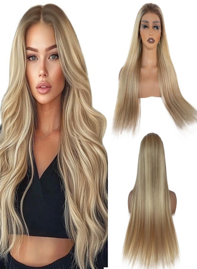 Smavida Highlight Wear and Go Glueless Wig Human Hair Blonde Lace Front Wigs Human Hair for White Women 13x6 HD Transparent Lace Front Wigs Golden Brown to Blonde Balayage 9A Brazilian Human Hair Wig - Image 1